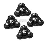 Genérico Polley Designs Lot de 4 roues de lanceur auto-adhésives pour meubles de petite taille, fonction de capacité de charge, accessoire rotatif à 360 degrés, support, noir, Consulte la descripción
