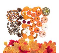 Generico Pompes miniatures en vrac Art - Décoratives pour pièce maîtresse, 166/180 pièces Fall Fall Fall Pumpkin Home Decor Set | Décoration pour la maison pour les couronnes de Noël pour la fête