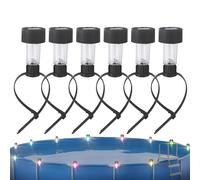 Generico Poolside Solar Light, 6 Pieces Waterfall Lamp, Waterproof Decorative Light 1,7 x 1,7 x 3,5 pouces, Adjustable Band, Bright LED, Ideal for Yard, Patio, Pond, Deck, Garden, Outdoor Spaces