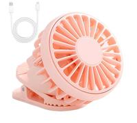 Genérico Portable Clip On Fan - Éventail de bureau portable avec pince USB | Mini ventilateur silencieux à 3 niveaux pour voyage, vélo, bébé, cuisine, animaux, voiture, golf