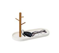 Generico Porte-bijoux Présentoir de table pour anneaux, support d'arbre avec porte-moi en bois, pour bracelet, anneau, boucles d'oreilles, clé