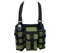 Genérico Porte-bouteille d'eau : sac à dos avec plusieurs poches, tissu et durable, organiseur pratique | Épaule de voyage avec mousquetons pour courir, marcher, marcher, Vert armée, Consulte la