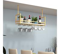 Generico Porte-bouteilles flottant - Ensemble d'étagères de plafond Loft, rangement mural et support décoratif pour comptoir de cuisine, étagères suspendues pour bouteilles de vin et verres