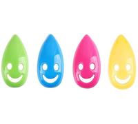 Generico Porte-brosse à dents ventouse couvre-chef brosse à dents visage sourire montage mural plastique portable accessoires de salle de bain colorés 4 piècesUtile et attrayant.