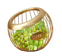 Generico Porte-capsules à café en métal - Conteneur pour fruits et fer avec partie supérieure ouverte avec base stable, récipient multi-usage de comptoir, solution pour l'organisation de boissons