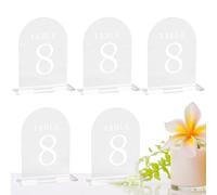 Generico Porte-cartes en acrylique - 5 pièces porte-cartes pour étiquettes d'exposition - Support pour panneaux de table - pour buffet d'entreprise, fête, réunion, restauration, réunion