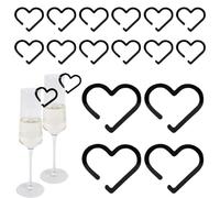 Generico Porte-charme pour verres à vin | charme de verre en forme de coeur - vingt-deux en forme de coeur pour identification décorations de boire faveurs pour les fêtes de Pâques