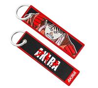 Genérico Porte-clés Anime Akira, porte-clés moto, voiture, sac à dos, clés, porte-clés pour motards, porte-clés original en tissu Manga, orange, 12 x 3
