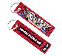 Genérico Porte-clés Anime Asta, porte-clés moto, voiture, sac à dos, clés, porte-clés pour motards, porte-clés original en tissu Manga, orange, 12 x 3