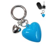 Generico Porte-clés avec paire de coeurs, porte-clés en forme de cœur | Porte-clés avec pendentif amour | avec pendentif en forme de cœur, porte-clés assortis pour couple pour voiture co, bleu ciel