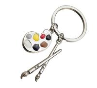 Genérico Porte-clés avec pendentif en palette - Porte-clés de palette de peinture 2 pouces, pendentif pinceau à palettes de peinture e peintres créatifs, accessoire souvenir artisanal, Mo