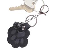 Generico Porte-clés avec poils d'animal, pendentif de chat en cuir PU, porte-clés avec poils de chien, souvenir commémoratif en forme de sac avec clochette, souvenir, riferimento alla descrizione