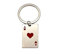 Generico Porte-clés Axe de cœurs en acier inoxydable Cartes de poker Texas Hold'em Omaha Ultimate Bet Raise All-in Call Fold Gadget Accessoires Idée Cadeau