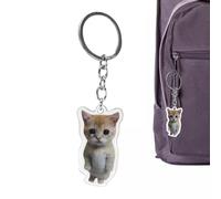 Generico Porte-clés banane,Pendentif clé chat pleureur en forme de fruit unisexe - Crochets en forme de chat en acrylique 2D pour sac à main, sac à main, sac à dos, pour femme et, Pauvre chat 4