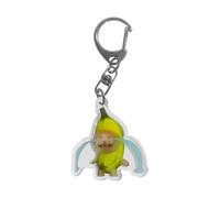 Generico Porte-clés banane | Porte-clés transparent imprimé banane chat 2D avec cordon pour sacs à main, sacs à dos, ornements en acrylique, riferimento alla descrizione