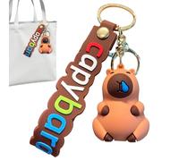 Generico Porte-clés capibara, porte-clés capibara | Porte-clés | Pendentif de sac portable de 6,6 cm - Porte-clés mignon avec figurine d'animal pour les clés de maison ou de voiture, D,
