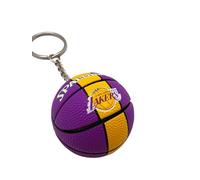 Generico Porte-clés compatible avec NBA Lakers dans un étui Couleur Licorne Gadget de basketball Accessoire Idée cadeau pour hommes, femmes et enfants Pendentif créatif 3D, Jaune et Violet, Taille