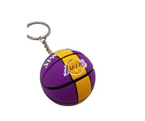 Generico Porte-clés compatible avec NBA Lakers dans un étui Couleur Licorne Gadget de basketball Accessoire Idée cadeau pour hommes, femmes et enfants Pendentif créatif 3D, Jaune et Violet, Taille