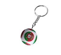 Generico Porte-clés compatible avec Portugal couleur rouge et vert sport football gadgets accessoires sac à dos idée cadeau homme femme enfant pendentif créatif 3D