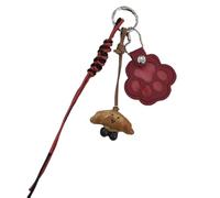 Generico Porte-clés conservateur Pelhi de chat - porte-clés porte-bonheur pour amoureux des animaux avec mémoire poils chien, léger pour mémoires familiaux et maison avec pendentif chiot, Vin rouge