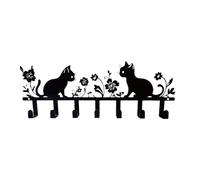 Generico Porte-clés en forme de chat - Crochets porte-clés muraux en fer, organisateur décoratif pour porte-serviettes, rangement mural durable, décorations artistiques uniques pour