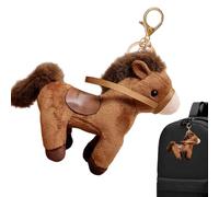 Genérico Porte-clés en forme de cheval en peluche pour sac à main | Poupées d'animaux, porte-clés en peluche pour sac à dos, bagages, sac de voiture, voyage, école, anniversaire, enfants