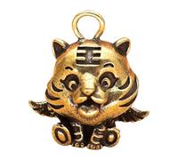 Generico Porte-clés en forme de tigre en laiton de 2,3 cm - Joli pendentif en forme de tigre ailé - Breloque de sac amusante pour femme, homme, anniversaire, Nouvel An, festival et vacances