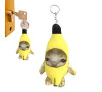 Generico Porte-clés en peluche | Porte-clés de chat banane qui pleure drôle en peluche - Banana Meow Doll Keychain Charme Pendentif Anti-Lost