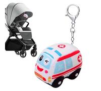 Generico Porte-clés en peluche - Voiture de de camion de pompier | Peluche douce de 9 x 7 cm avec rembourrage en coton PP | Accessoire réaliste pour sac à dos avec pendentif pour sac à main