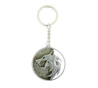 Generico Porte-clés Loup Witcher Geralt de Rivia Couleur Gris Anthracite Loup Blanc Médaillon Viking Ciri Triss Yennefer Talisman Accessoires magiques Idée cadeau Cosplay