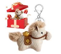 Genérico Porte-clés mignon 10 cm avec pendentif de l'année du cheval en peluche pour femme, , petit ami, amoureux, sac à dos, voyage, maison, fête, classe, travail, quotidien, marron, Consulte la