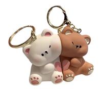 Generico Porte-clés ours couple - pièce magnétique 2 pièces, pendentif animal | pendentif sac assorti pour amis sacs à dos de voiture, anneau clés, cadeau romantique, rapport, outil Kit Pro