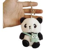 Generico Porte-clés Panda - Pendentif forme d'animal peluche 11 x 9 x 6 cm | Pendentif court coton peluche pour enfant sac à dos décoration sac accessoire 40 g cadeau 1 pièce