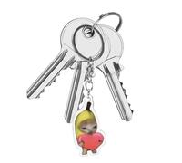 Generico Porte-clés,Pendentif clé chat pleureur en forme de fruit unisexe | Porte-clés de chat banane 2D avec cordon pour sacs à main, sacs à dos, ornements en acrylique, Love Banana Cat 4 cm [Boucle