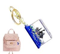 Generico Porte-clés - Pendentif sac à dos bateau flottant - pendentif sables meubles liquides en acrylique anti-stress - décoration pour femme école sac à dos sac anniversaire Noël, fantôme