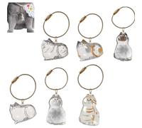 Generico Porte-clés porte-souvenirs transparent pour ramasser les poils de chat et de chien, avec design pendentif pour sac ou miroir de voiture, décoration commémorative en PVC pour amoureux des
