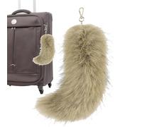 Genérico Porte-clés queue d'animal synthétique, porte-clés pour queues poilues - Porte-clés animal queue poilue de 9 pouces - porte-clés en peluche, pendentif crochet de sac, citronier, Consulte la