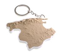Generico Porte-clés topographique en 3d de l'île de Majorque, Îles Baléares, Marron-blanc H, Taille Unique