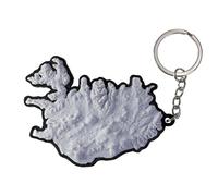 Generico Porte-clés topographique en 3D de l'Islande, gris-noir., Taille Unique