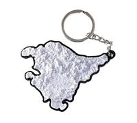 Generico Porte-clés topographique en 3D du Pays Basque, Espagne, gris-noir., Taille Unique
