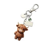 Generico Porte-clés vache des Highland Janvier - Porte-clés en acrylique mignon et breloque de sac à dos | Cadeau souvenir du mois de naissance pour les meilleurs amis, A, riferimento alla