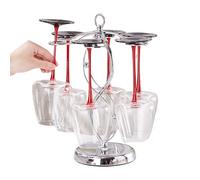 Generico Porte de comptoir à vin - Manchon en métal avec six crochets, rangement de cuisine robuste | Support de séchage de vin élégant pour la vitrine d'exposition de salle à manger