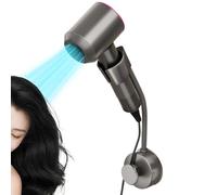 Generico Porte Fon Mur - 8 x 33 cm ABS Silicone Acier | Support Sèche-cheveux Bras Flexible 360 Degrés Mains Libres Montage Salle de Bains Hobby Ami Maison Travail