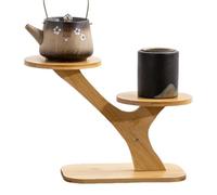 Generico Porte- intérieur - étagère bois rustique niveaux multiples, meuble naturel | présentoir pour pots de fleurs, théière, décoration maison, salon, studio, balcon, appartement