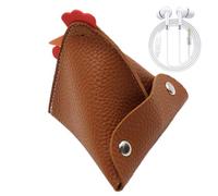 Generico Porte-monnaie en forme d'animal - En peluche en forme de coq | Étui pour écouteurs et câble de données en polyuréthane avec texture litchi Mini portefeuille en cuir | Porte-clés avec