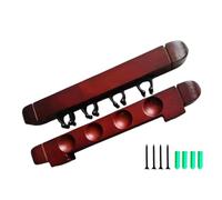 Generico Porte-queues de billard mural en bois dur, 4 trous - Support avec 4 clips | Étagère en bois élégant | Accessoire de rangement durable pour salle de jeux, bar, maison