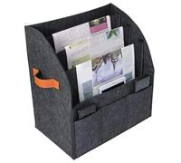 Genérico Porte-revues, 4 niveaux Panier de bureau pliable en feutre | Organiseur de documents avec 3 poches pour maison, salon, étude, bibliothèque, bibliothèque, café, résidence étudiante