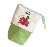 Generico Porte-stylo à crayons en position verticale | sac à fermeture éclair télescopique | étui à livre pliable,pour adultes étudiants école maison voyage dortoir universitaire studio, vert