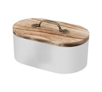 Generico Porte tampon pour salle de bain | Boîte de rangement en bois avec couvercle | décoration pour épingles à cheveux, tampon, médecine, cosmétique, mobile, table, comptoir, armoire