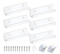 Generico Porte-vinyle | 6 étagères flottantes sans trous | Support mural pour disques et albums, pour livres, documents, cahiers, journaux, salon, home cinéma, appartement